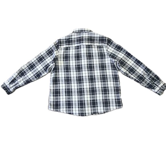 LL BEAN Women's Petite Medium Black & White Button Down Flannel 100% Cotton - Picture 9 of 16